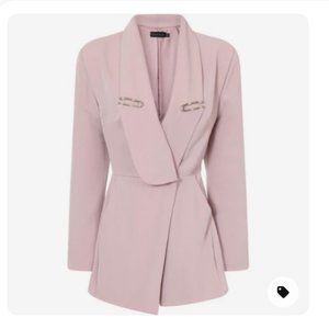 Lapel Trim Blazer Style Playsuit Romper